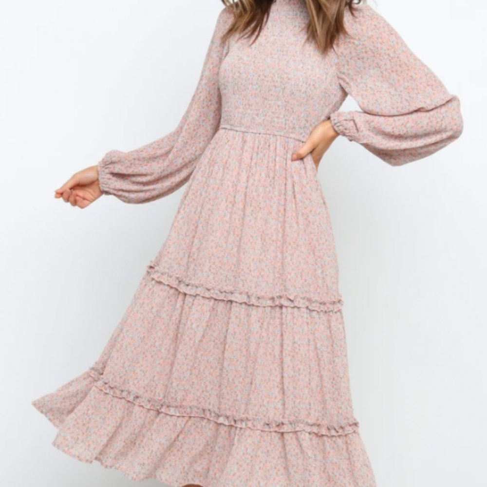 Petal & Pup Blush Ditsy Floral Midi Dress size 10